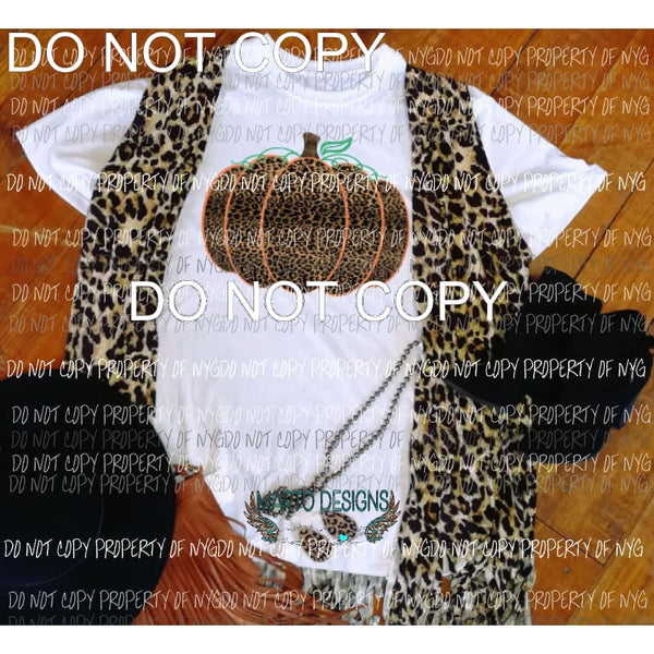 Leopard Pumpkin Graphic tee shirt
