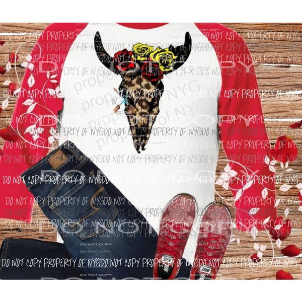 Leopard skull roses sublimation transfer Heat Transfer