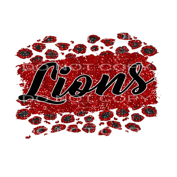 Lions Red and Black # 99226 Sublimation transfers - Heat