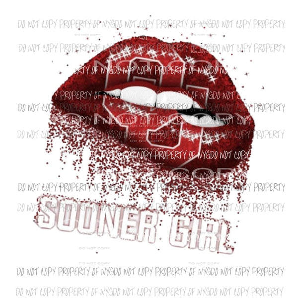 Lips Sooner Girl Oklahoma Sublimation transfers Heat Transfer