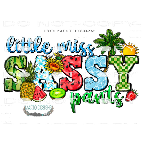 Little Miss Sassy Pants #10638 Sublimation transfers - Heat