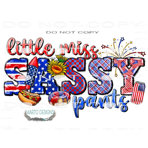 Little Miss Sassy Pants #10870 Sublimation transfer - Heat
