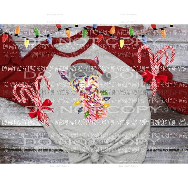 Llama santa 1 Sublimation transfers Heat Transfer