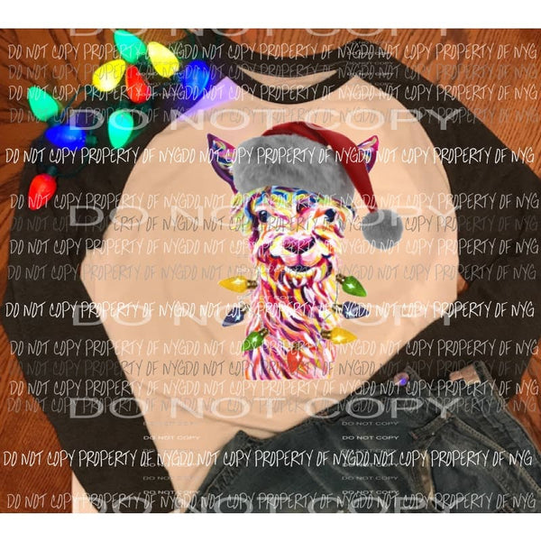 Llama Santa Sublimation transfers Heat Transfer