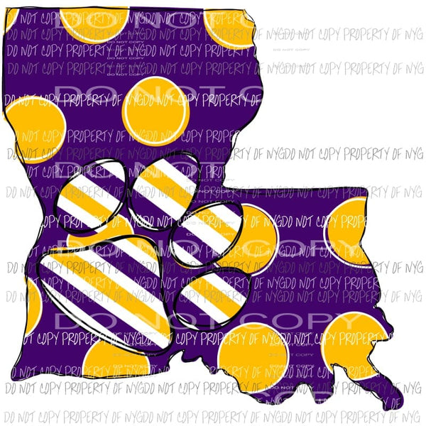 Louisiana State hand Drawn LSU Sublimation transfers Heat Transfer