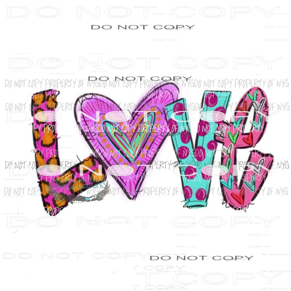 LOVE #8 Sublimation transfers Heat Transfer