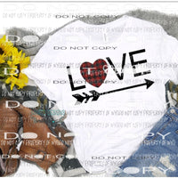 LOVE arrow Heart plaid Sublimation transfers Heat Transfer