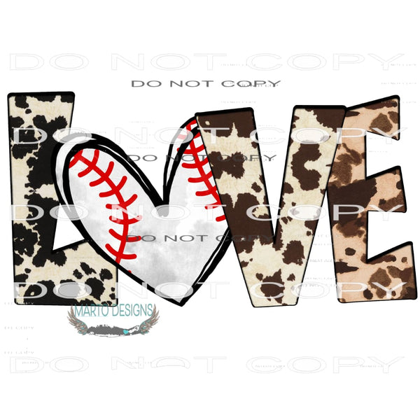 Love Baseball #10696 Sublimation transfers - Heat Transfer