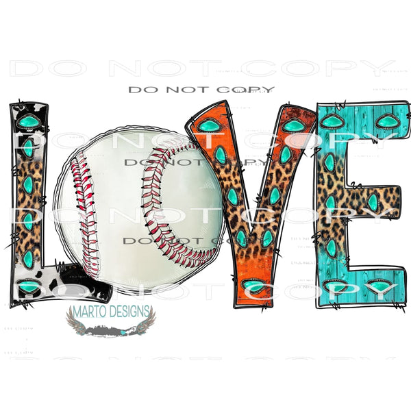 Love Baseball #10721 Sublimation transfers - Heat Transfer