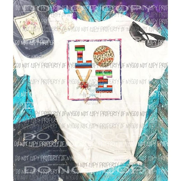Love Baseball / softball serape sublimation transfer Heat Transfer