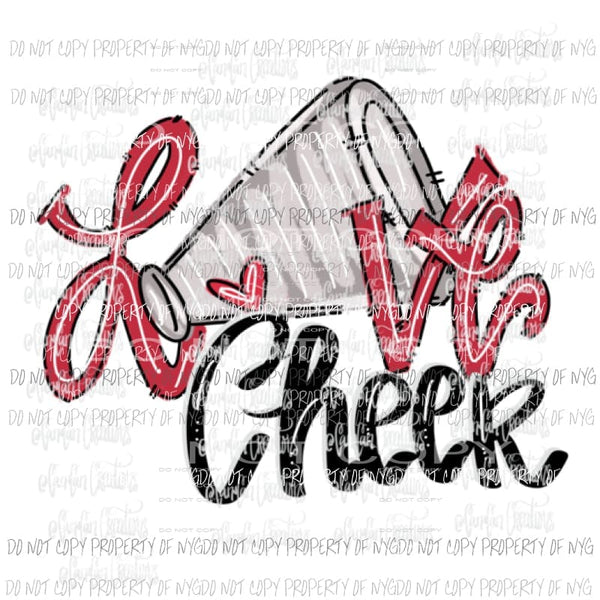 Love cheer Red Sublimation transfers Heat Transfer