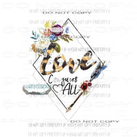 Love Conquers All arrow flows diamond shape Valentines Sublimation transfers Heat Transfer