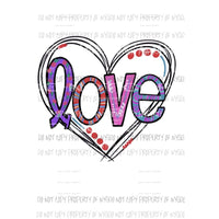 Love heart #20 Sublimation transfers Heat Transfer