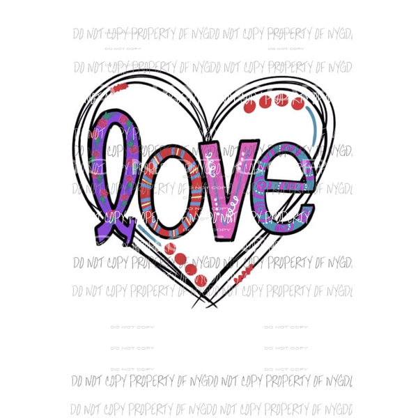 Love heart #20 Sublimation transfers Heat Transfer