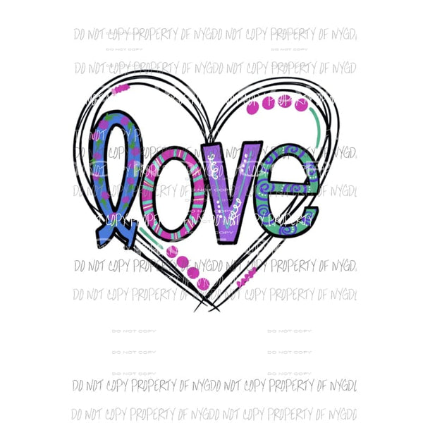 Love heart #21 Sublimation transfers Heat Transfer