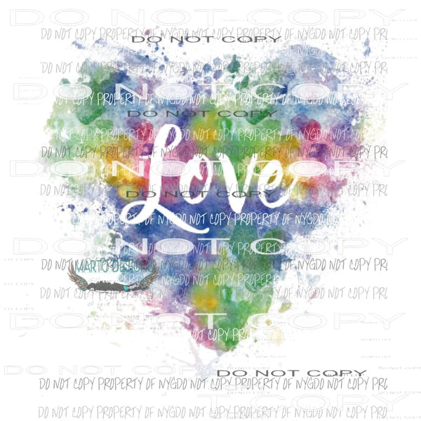 Love Heart Pastel Sublimation transfers Heat Transfer