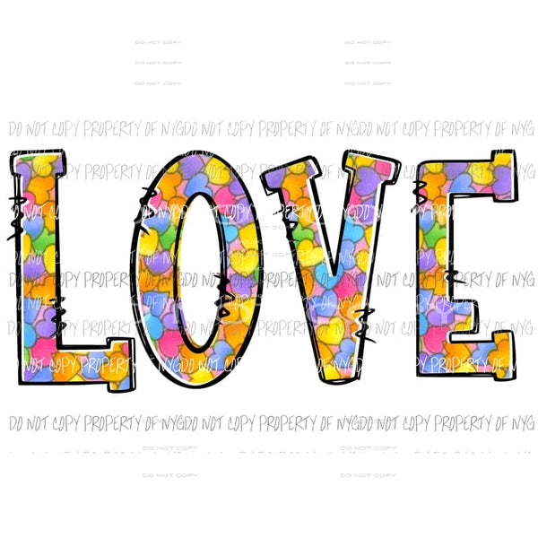 LOVE hearts #3 Sublimation transfers Heat Transfer