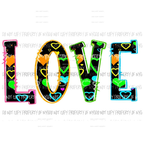 LOVE hearts #4 Sublimation transfers Heat Transfer