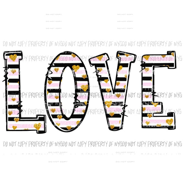 LOVE hearts stripes #1 Sublimation transfers Heat Transfer