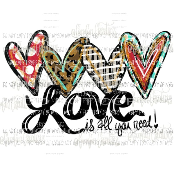 love is all you need # 4 Sublimation transfers Heat Transfer