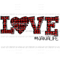 LOVE # Mimi - MOM - Nana other names in dropdown menu Red Plaid Sublimation transfers other names in dropdown menu Sublimation transfers