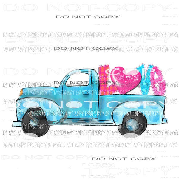 LOVE truck #2 Valentines Day Sublimation transfers Heat Transfer