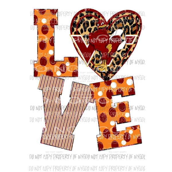 Love virginia tech Hokies Sublimation transfers Heat Transfer