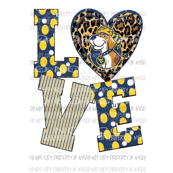 Love West Virginia Sublimation transfers Heat Transfer