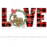 LOVE with leopard state buffalo plaid All states in drop down menu sublimation transfer state Heat Transfer