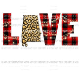 LOVE with leopard state buffalo plaid NO WREATH All states in drop down menu sublimation transfer state Heat Transfer