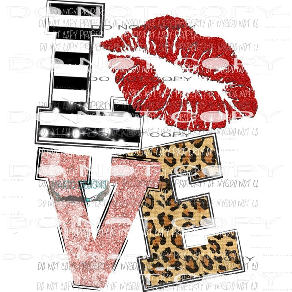 Love with lips Sublimation transfers Heat Transfer