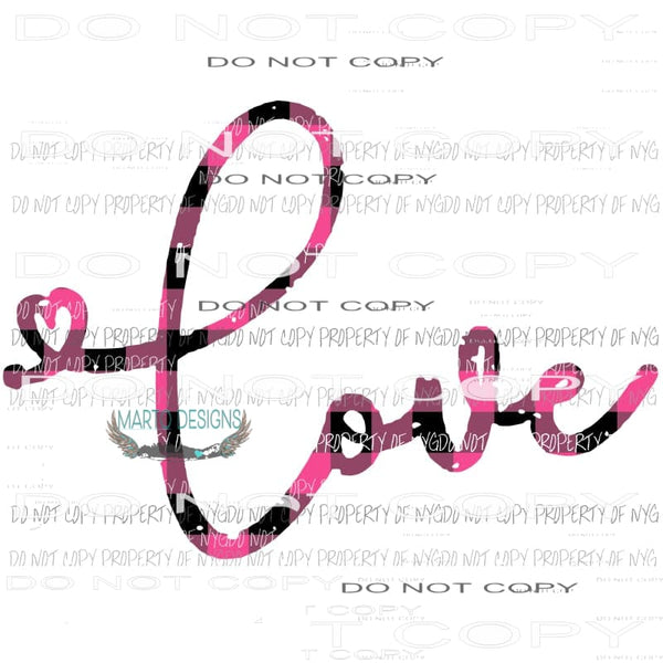 love word plaid pink Sublimation transfers Heat Transfer