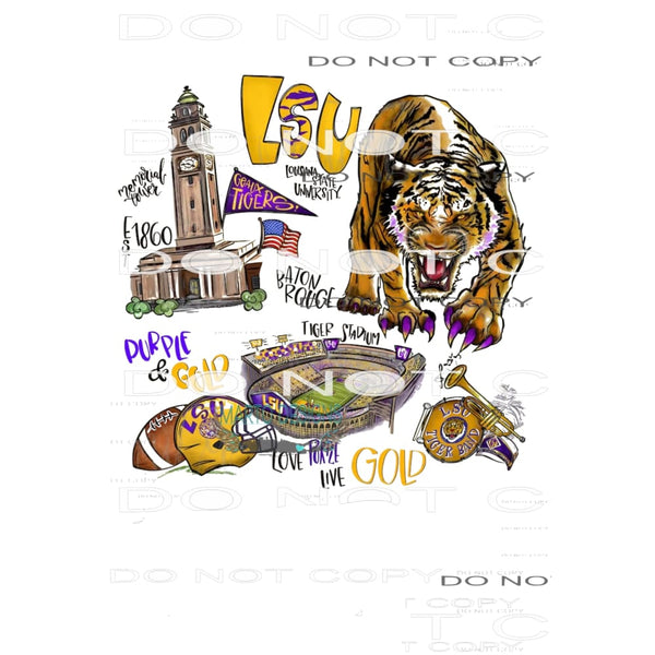 LSU # 4422 Sublimation transfers - Heat Transfer Graphic Tee