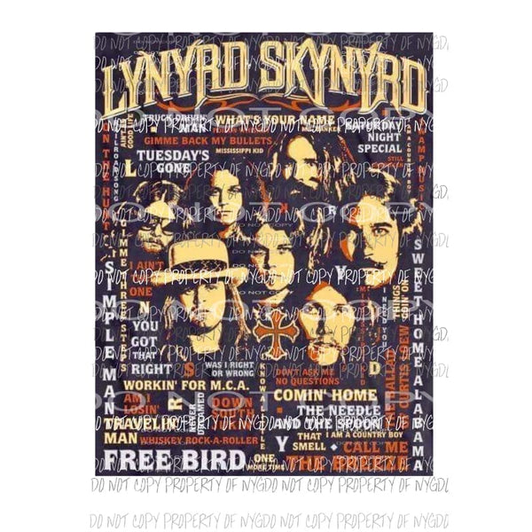 Lynyrd Skynyrd # 13 Sublimation transfers Heat Transfer