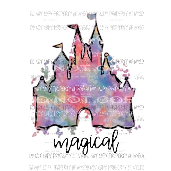 Magical Disney Castle Sublimation transfers Heat Transfer