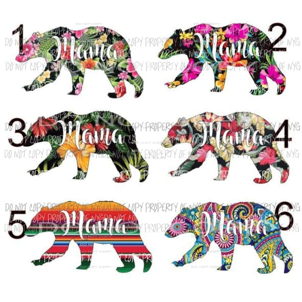 mama bear 1-6 sublimation transfer Heat Transfer