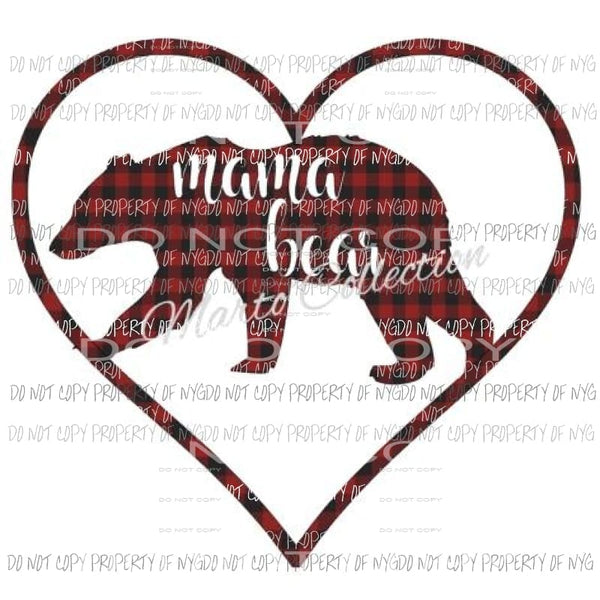 mama bear with heart sublimation transfer Heat Transfer