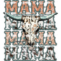 mama bull skull # 1830 Sublimation transfers - Heat