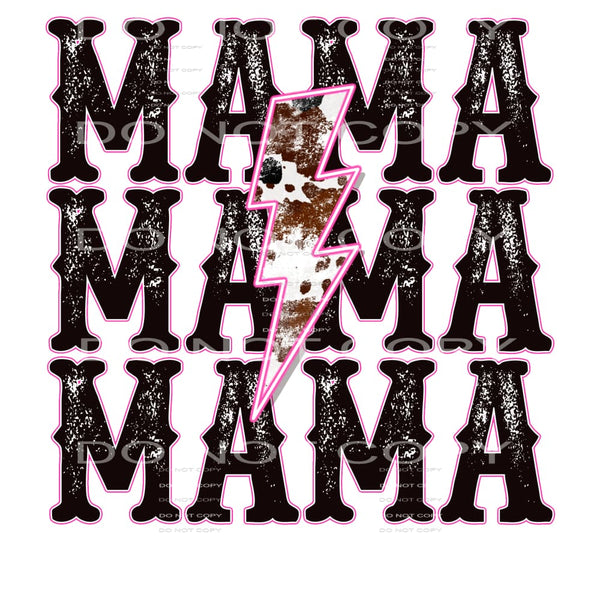Mama cowhide pink bolt # 396 Sublimation transfers - Heat