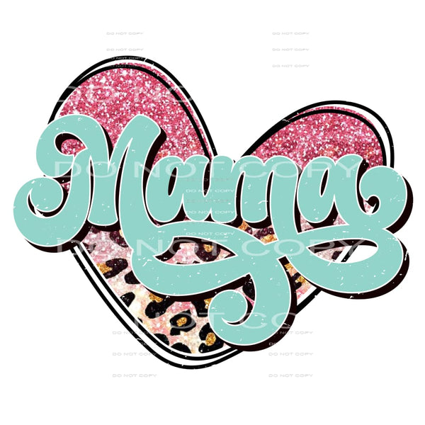 Mama heart # 531 Sublimation transfers - Heat Transfer