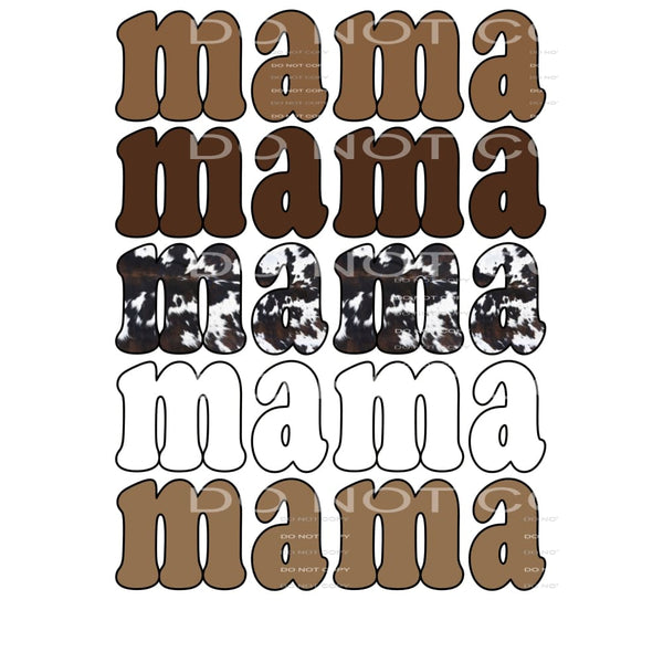 mama stacked cowhide # 99123 Sublimation transfers - Heat