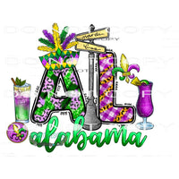 Mardi Gras Alabama #9809 Sublimation transfers - Heat