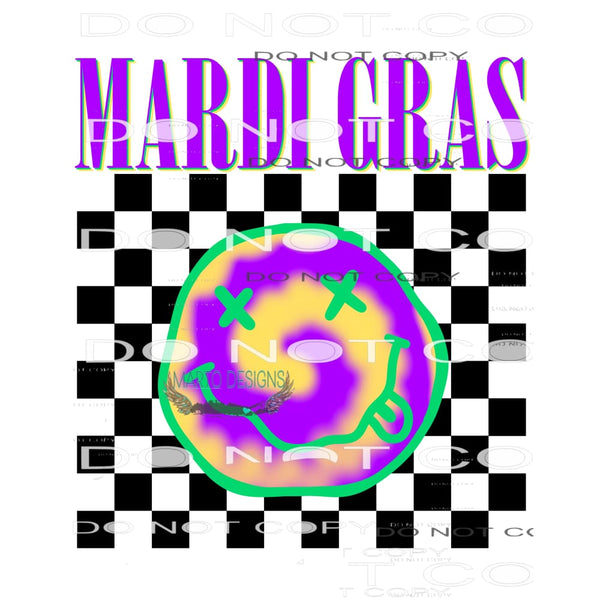 Mardi Gras Smiley #8996 Sublimation transfers - Heat