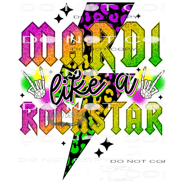 Mardi Like A Rockstar #9002 Sublimation transfers - Heat