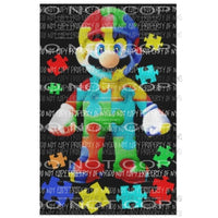 Mario Autism 2 Sublimation transfers Heat Transfer