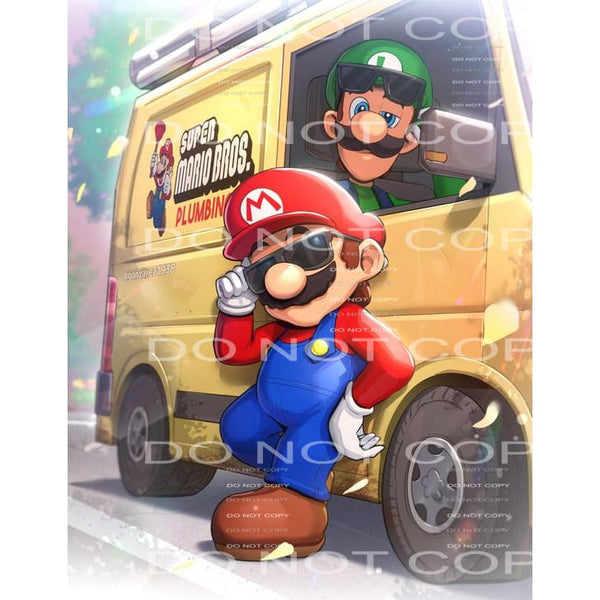 Mario Brothers # 358 Sublimation transfers - Heat Transfer