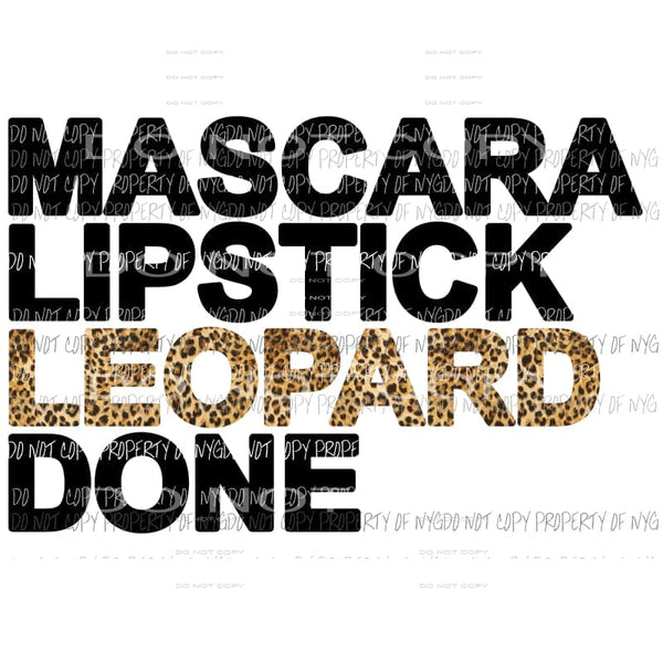 Mascara Lipstick Leopard Done 2 Sublimation transfers Heat Transfer