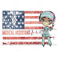 Medical Assistant african american girl grunge flag #1 Sublimation transfers Heat Transfer