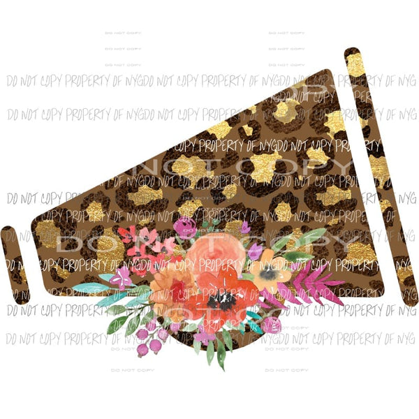 Megaphone cheer leopard flowers Sublimation transfers Heat Transfer