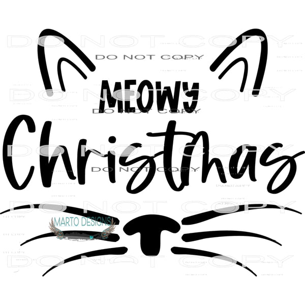 Meow Christmas #7963 Sublimation transfers - Heat Transfer